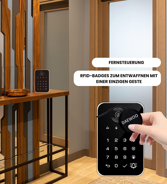 DAEWOO - CLAVIER - SANS FIL + 2 BADGES - WKE301 – Image 2